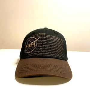 NASA Unisex Dad Hat OS Black and Brown w/ Gold